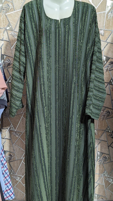 Striped Textured Abaya – Elegant & Comfortable (Multiple Colors Available)