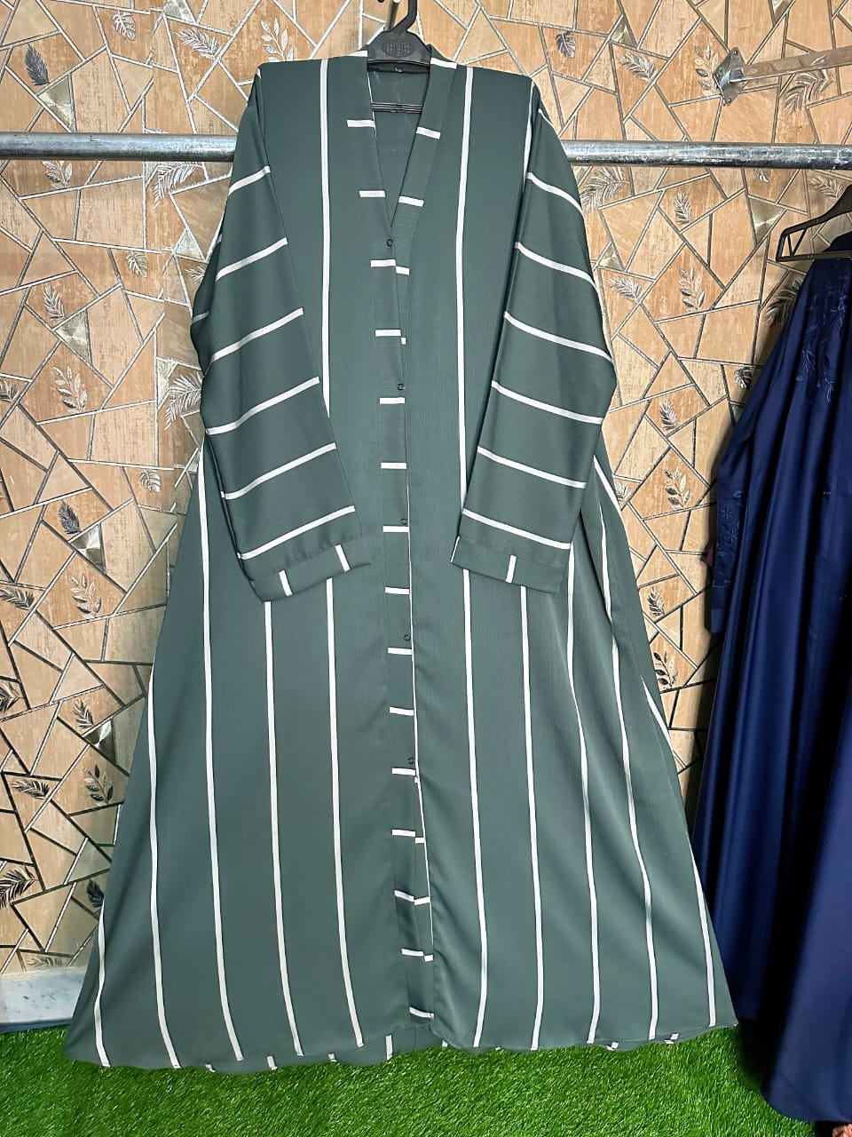 Women's Striped Abaya – multiple colours with White Lines